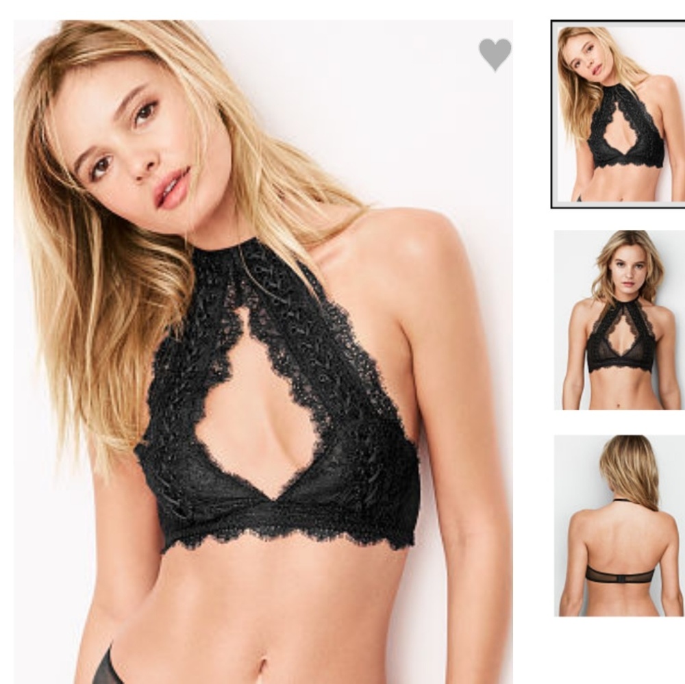 NWT VS Lace Up High Neck Halter Bralette